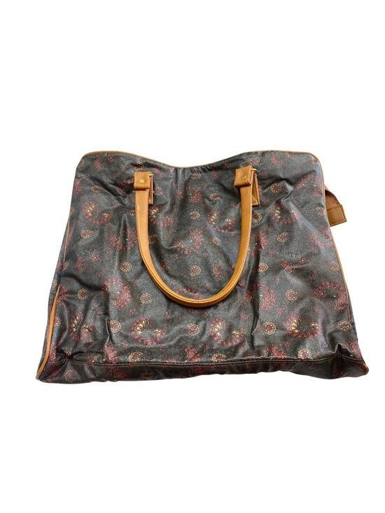Avon Handbags - Vintage Avon Paisley Print Tote Bag & Matching Travel Clutch Tan Accents UNUSED